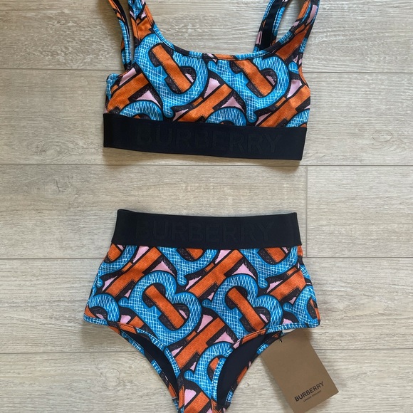 Burberry Monogram Swimsuit NIB TB Set Bra & Undies - Picture 4 of 15